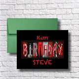 Personalized Horror Card – Custom 5x7 Birthday Greeting With Creepy Slasher Design