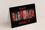 Personalized Horror Card – Custom 5x7 Birthday Greeting With Creepy Slasher Design