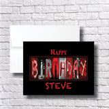Personalized Horror Card – Custom 5x7 Birthday Greeting With Creepy Slasher Design