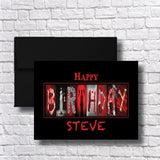 Personalized Horror Card – Custom 5x7 Birthday Greeting With Creepy Slasher Design