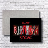 Personalized Horror Card – Custom 5x7 Birthday Greeting With Creepy Slasher Design