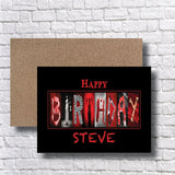 Personalized Horror Card – Custom 5x7 Birthday Greeting With Creepy Slasher Design