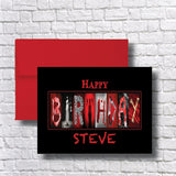 Personalized Horror Card – Custom 5x7 Birthday Greeting With Creepy Slasher Design