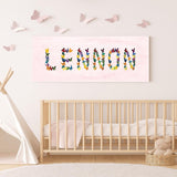 Custom Butterfly Name Sign – Personalized Nursery Wall Art for Baby Girl – Girl’s Room Decor with Butterflies