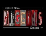 Horror Wedding Sign - Personalized Letter Art for Halloween Anniversary & Goth Decor