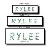 Neutral Jungle Name Art - Personalized Safari Animal Baby Name Print - Boho Nursery Wall Decor - Gender Neutral Baby Gift