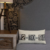 Date Pillow Black & White Numbers