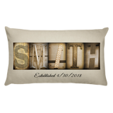 Letter Art Pillow Custom Sepia