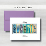 Custom Birthday Card ~  Cards ~ Blue & Yellow Gold