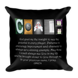 Bowling Coach Letter Art Pillow Bible Verse