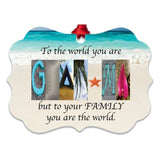 Glam-ma Beach Letter Art Metal Ornament