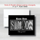 Personalized Black Background Senior Graduation Card Class of 2026