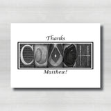 Baseball Black and White Coach Thank you