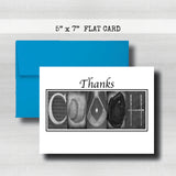 Baseball Coach Thank You Card ~ Flat Cards ~ Black & White