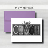 Baseball Coach Thank You Card ~ Flat Cards ~ Black & White