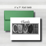Baseball Coach Thank You Card ~ Flat Cards ~ Black & White