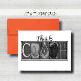 Baseball Coach Thank You Card ~ Flat Cards ~ Black & White