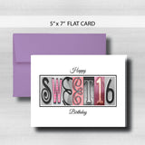 Sweet 16 Birthday Card ~  Cards ~ Pink & Black