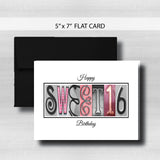 Sweet 16 Birthday Card ~  Cards ~ Pink & Black
