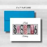 Sweet 16 Birthday Card ~  Cards ~ Pink & Black