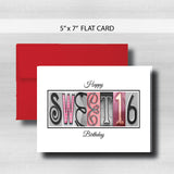 Sweet 16 Birthday Card ~  Cards ~ Pink & Black