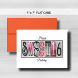 Sweet 16 Birthday Card ~  Cards ~ Pink & Black