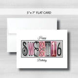 Sweet 16 Birthday Card ~  Cards ~ Pink & Black