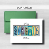 Sweet 16 Birthday Card ~  Cards ~ Blue Gold