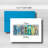 Sweet 16 Birthday Card ~  Cards ~ Blue Gold