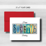 Sweet 16 Birthday Card ~  Cards ~ Blue Gold