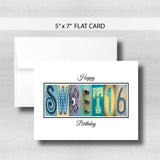 Sweet 16 Birthday Card ~  Cards ~ Blue Gold