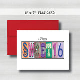 Personalized Birthday Card ~  Cards ~ Orange, Blue, Pink