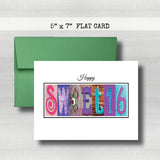 PERSONALIZED Sweet 16 Birthday Card ~  Cards ~ Aqua, Blue & Purple