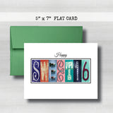 Personalized Sixteen Birthday Card ~  Cards ~ Blue & Red