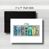 Custom Birthday Card ~  Cards ~ Blue & Yellow Gold