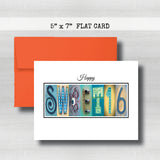 Custom Birthday Card ~  Cards ~ Blue & Yellow Gold