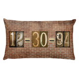 Date Pillow Personalized Brick