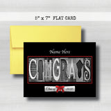 Personalized Black Background Senior Graduation Card Class of 2026