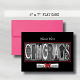 Personalized Black Background Senior Graduation Card Class of 2026