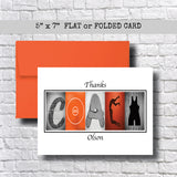 Wrestling Coach Thank You Card~Red~ Cards ~