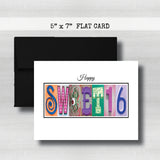 Personalized Birthday Card ~  Cards ~ Orange, Blue, Pink