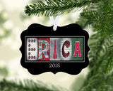 Cheerleading Coach Letter Art Name Ornament Metal
