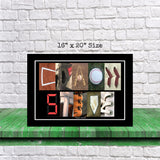 baseball letter art coach gift