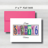 Personalized Birthday Card ~  Cards ~ Orange, Blue, Pink