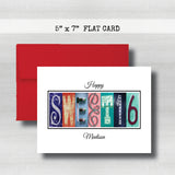 Personalized Sixteen Birthday Card ~  Cards ~ Blue & Red