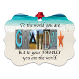 Grandma Beach Letter Art Name Ornament Metal