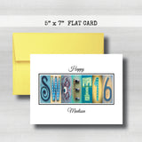 Custom Birthday Card ~  Cards ~ Blue & Yellow Gold