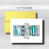 Sweet 16 Birthday Card ~  Cards ~ Teal Silver Black