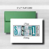Sweet 16 Birthday Card ~  Cards ~ Teal Silver Black