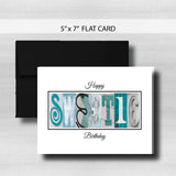 Sweet 16 Birthday Card ~  Cards ~ Teal Silver Black